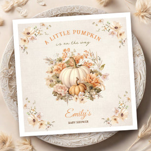 Little Pumpkin Is On The Way Pastel Baby Shower Napkin