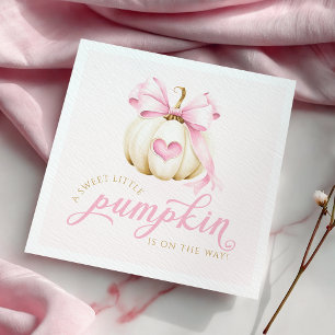 Little Pumpkin is on the Way Pink Baby Shower Napk Napkin