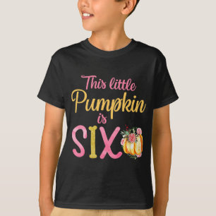 Little Pumpkin Is Six 6th Birthday Outfit Girl  T-Shirt