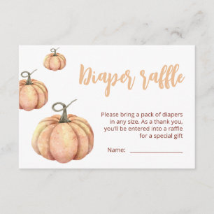 Little Pumpkin minimalist Baby Shower   Fall theme Enclosure Card