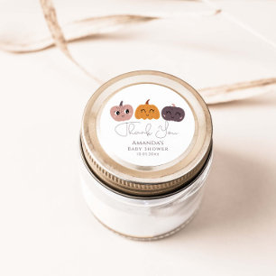 Little Pumpkin Modern Baby Shower Classic Round Sticker