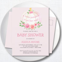 Little Pumpkin On Her Way Pink Baby Shower