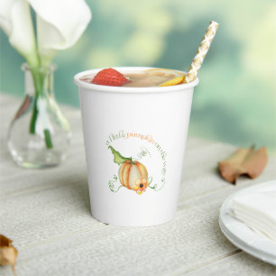 Little Pumpkin on the Way Autumn Baby Shower Paper Cups