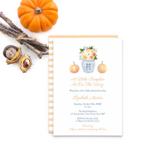 Little Pumpkin On The Way Autumn Baby Shower Party Invitation