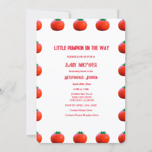 Little Pumpkin On The Way Baby Shower Fall Autumn Invitation