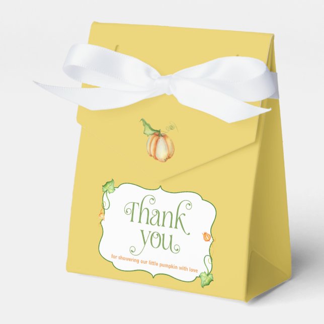 Little Pumpkin on the Way Baby Shower Favour Box (Front Side)