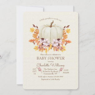 Little Pumpkin On The Way Baby Shower Invitation
