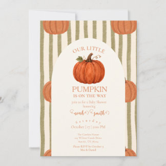 Little pumpkin on the way baby shower invitation