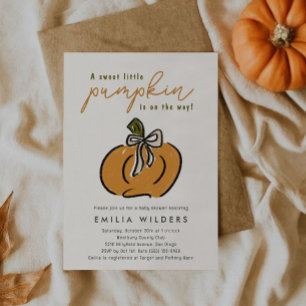Little Pumpkin On The Way Baby Shower Invitation