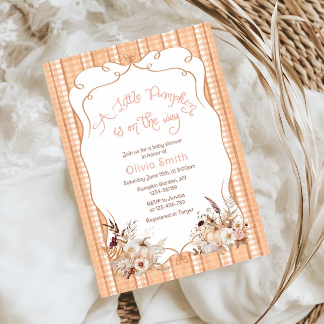 Little Pumpkin On The Way Baby Shower Invitation (Creator Uploaded)