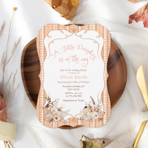 Little Pumpkin On The Way Baby Shower Invitation