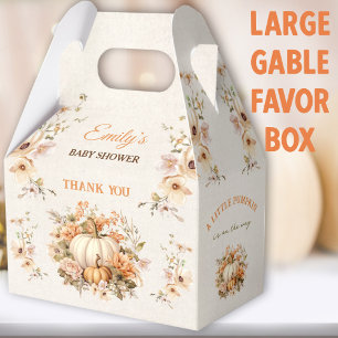 Little Pumpkin On The Way Baby Shower Large Gable Favour Box