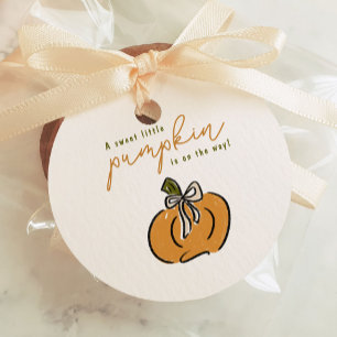 Little Pumpkin On The Way Baby Shower Thank You Favour Tags