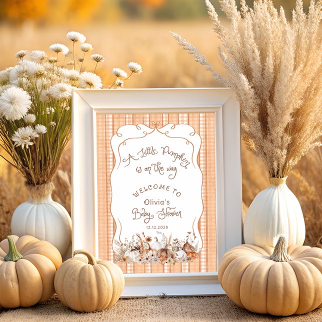 Little Pumpkin on the Way Baby Shower Welcome Poster (Creator Uploaded)