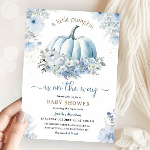 Little Pumpkin On The Way Boy Fall Baby Shower  Invitation