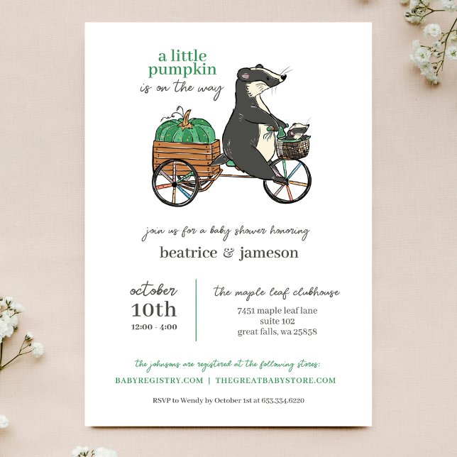 Little Pumpkin on the Way Couples Baby Shower Invitation (Creator Uploaded)