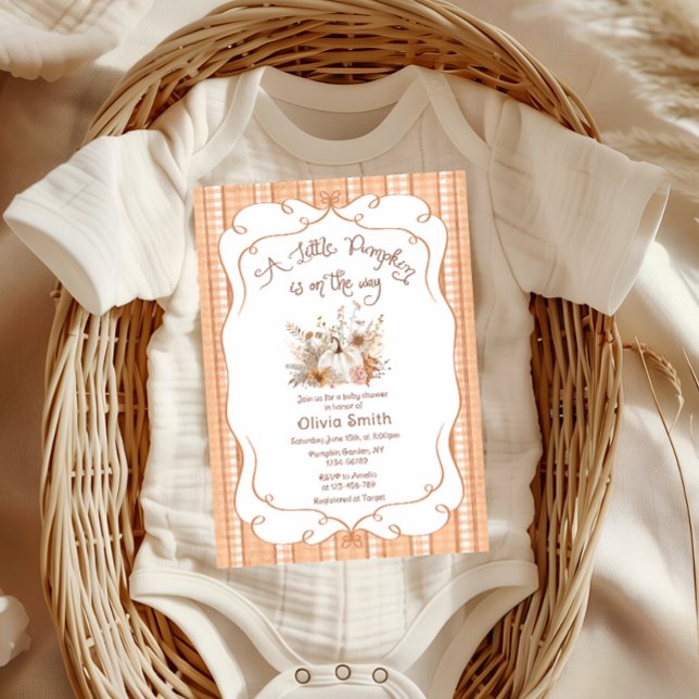 Little Pumpkin On The Way Fall Baby Shower Invitation (Creator Uploaded)