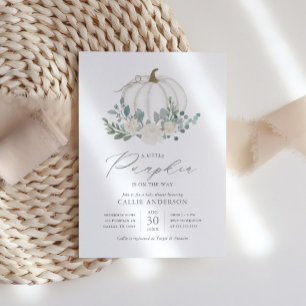 Little Pumpkin on the Way Floral Girl Baby Shower Invitation