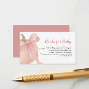 Little Pumpkin on the Way Pink Books for Baby Enclosure Card