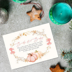 Little Pumpkin on way Autumn October baby shower E Enclosure Card