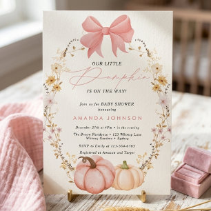 Little Pumpkin on way Autumn October baby shower Invitation