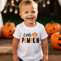 Little Pumpkin Orange and Black Modern Halloween