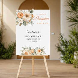 Little Pumpkin Orange White Floral Baby Shower