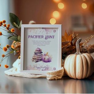 Little Pumpkin Pacifier hunt baby shower game Poster