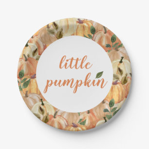 Little Pumpkin Paper Plates Pumpkin Baby Shower