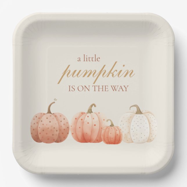 Little Pumpkin Party Place Setting Paper Plate (Front)
