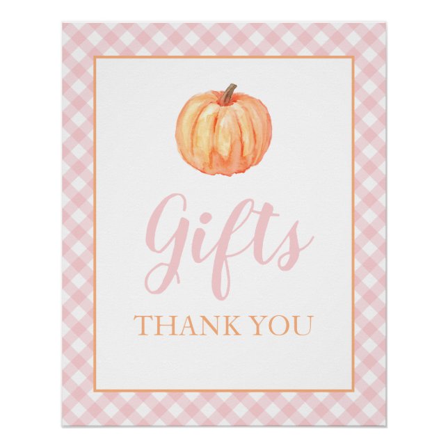 Little Pumpkin Pastel Pink Fall Birthday Gifts Ped Poster (Front)