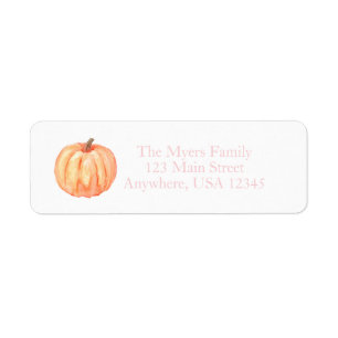 Little Pumpkin Pastel pink Return Address Labels