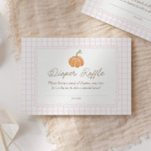 Little Pumpkin Pink Baby Shower Diaper Raffle