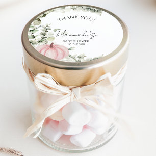 Little Pumpkin Pink Baby Shower Thank You Favour Classic Round Sticker