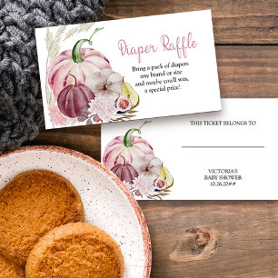 Little Pumpkin Pink Diaper Raffle Enclosure Card