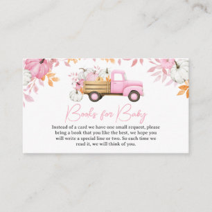 Little Pumpkin Pink Truck Fall Baby Books for Baby Enclosure Card