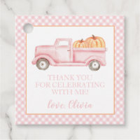 Little Pumpkin pink truck plaid 1st Birthday