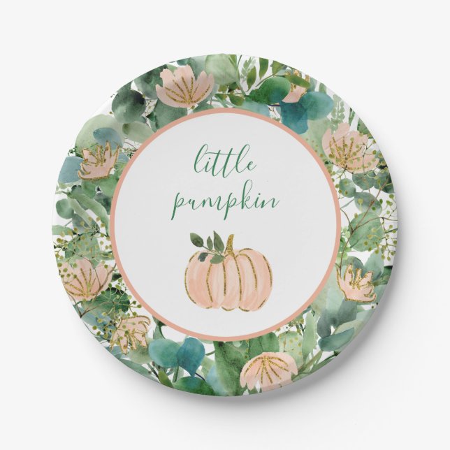 Little Pumpkin Plates Blush Little Pumpkin Baby (Front)