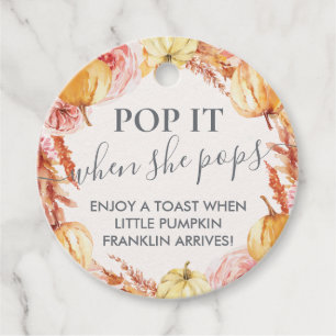 Little pumpkin Pop it when she pops wine tags