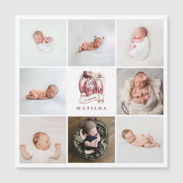 little pumpkin purple age birthday multi photo (Front)