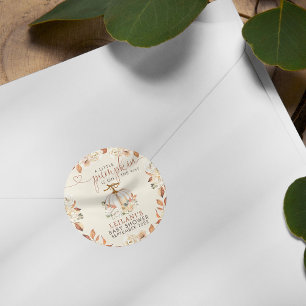 Little Pumpkin Rustic Baby Shower Classic Round Sticker