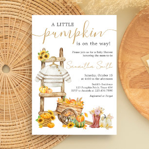 Little Pumpkin Rustic Baby Shower Invitation