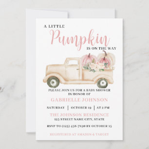 Little Pumpkin Rustic Fall Baby Shower Invitation