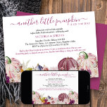 Little Pumpkin Rustic Floral Baby Sprinkle Invitation<br><div class="desc">Little Pumpkin baby sprinkle invitation - perfect for fall baby shower for a little girl. This watercolor design has elegant hand lettering with rustic floral and pumpkin borders which include pumpkins, figs, pampas grass, autumn leaves, cotton, pink flowers and chrysanths. The invite is lettered with "Another little pumpkin is on...</div>