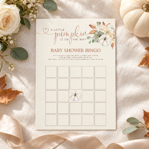 Little Pumpkin Rustic Floral Bingo Shower Games Invitation