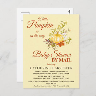 Little Pumpkin Rustic Virtual Baby Shower By Mail Postcard