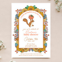 Little Pumpkin Sunflower Squirrel Baby Shower