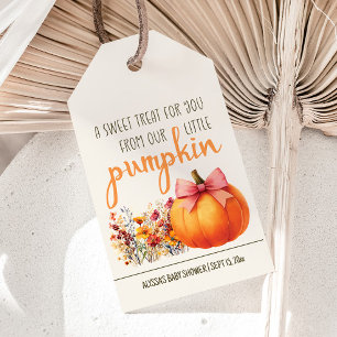 Little Pumpkin Sweet Treat Baby Shower Gift Tags