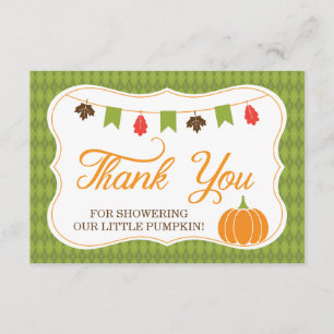Little Pumpkin Thank You Card, Fall, Autumn
