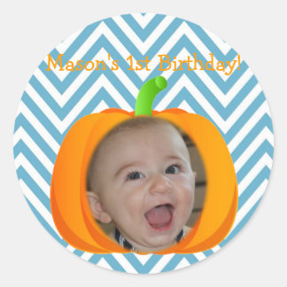 Little Pumpkin Themed 1st Birthday Sticker